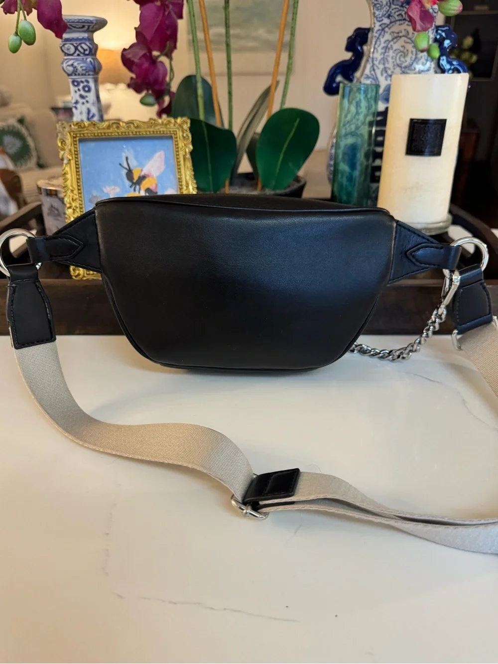 🖤 MICHEAL KORS BLACK LEATHER MAISIE 2 AND 1 SLING PACK BELT BAG!🖤🖤